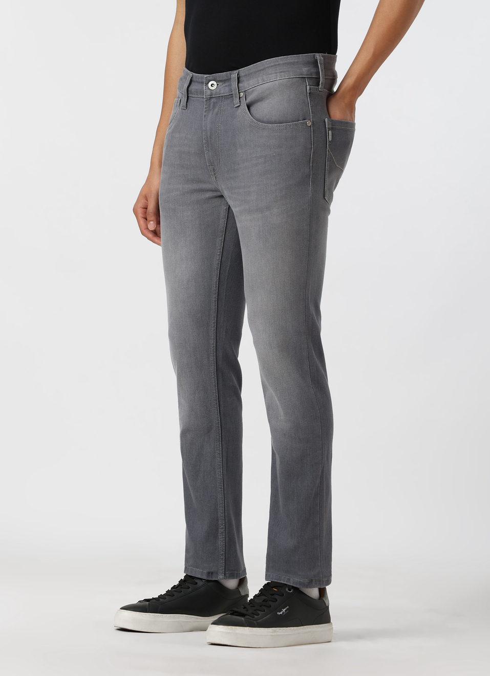 Men Grey Mid Rise Slim Fit Stretchable Jeans, , large image number 3