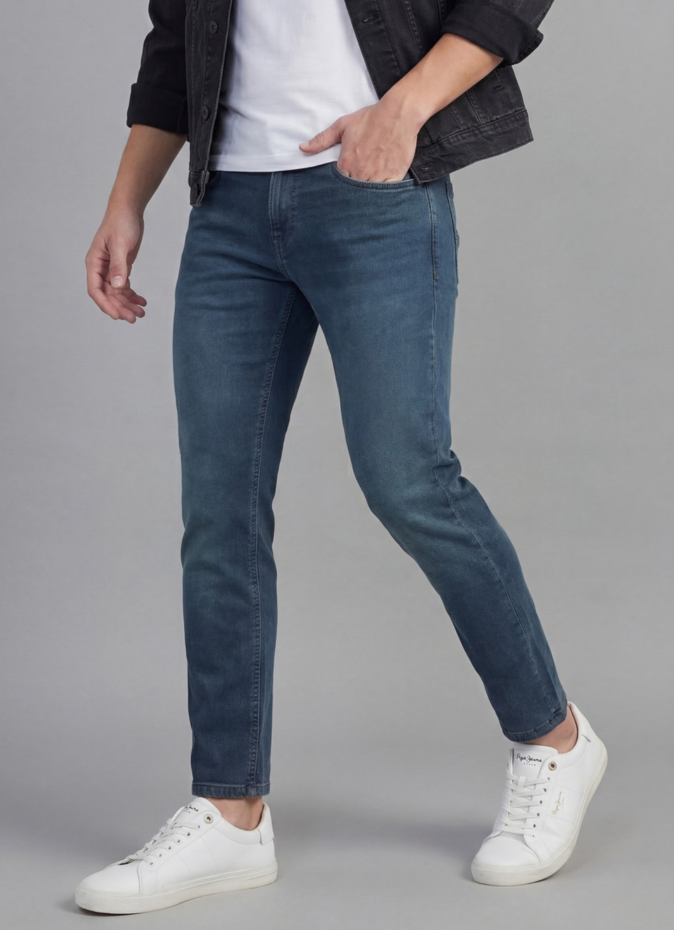Men Blue Mid Rise Skinny Ankle Length Structured Jeans, , large image number 0
