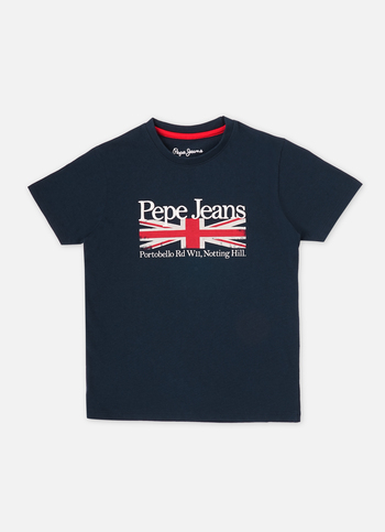 Boys Navy Graphic Print Short Sleeve T-shirt