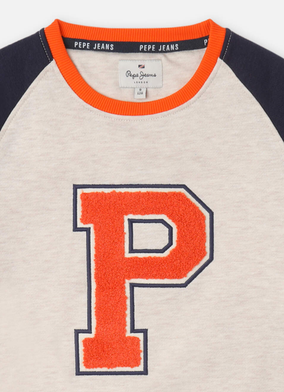 Boys Navy Raglan Sleeve Sweatshirt, , large image number 2
