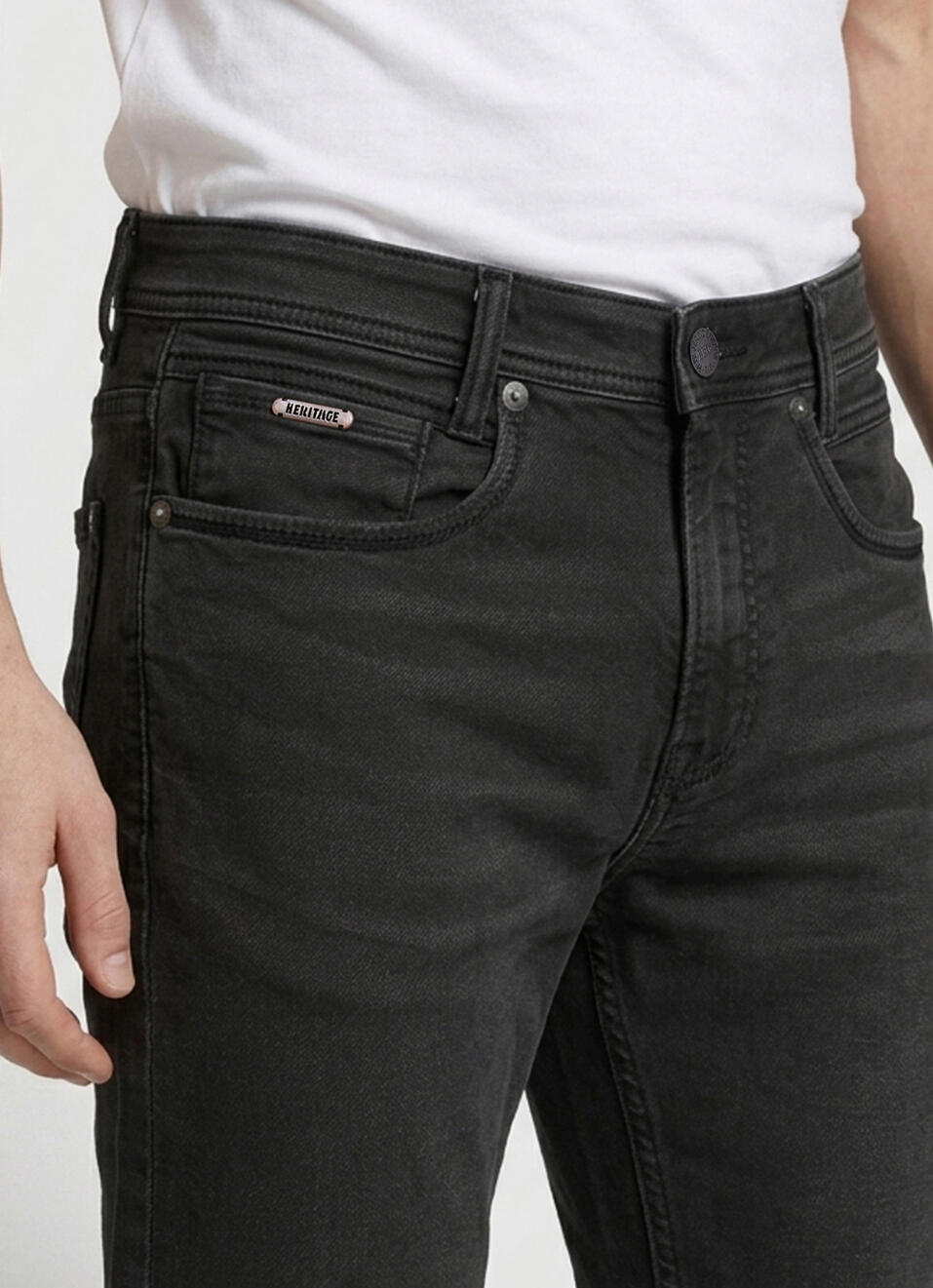 Men Black Stretchable Jeans, , large image number 4