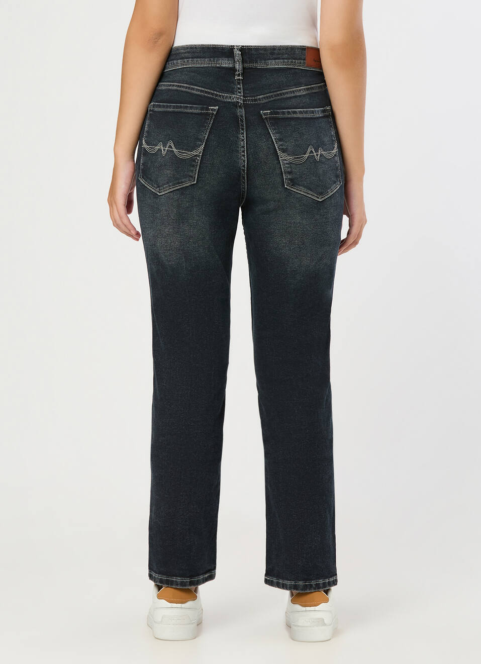 Women Dark Used Straight Jeans, , large image number 2