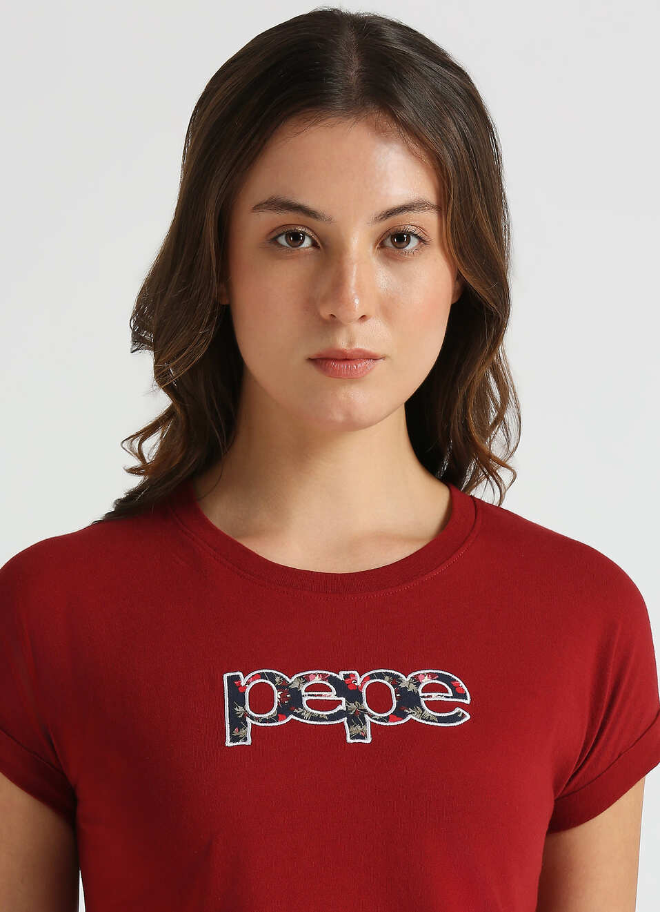 Red Roll-up Short Sleeve T-shirt, , large image number 4
