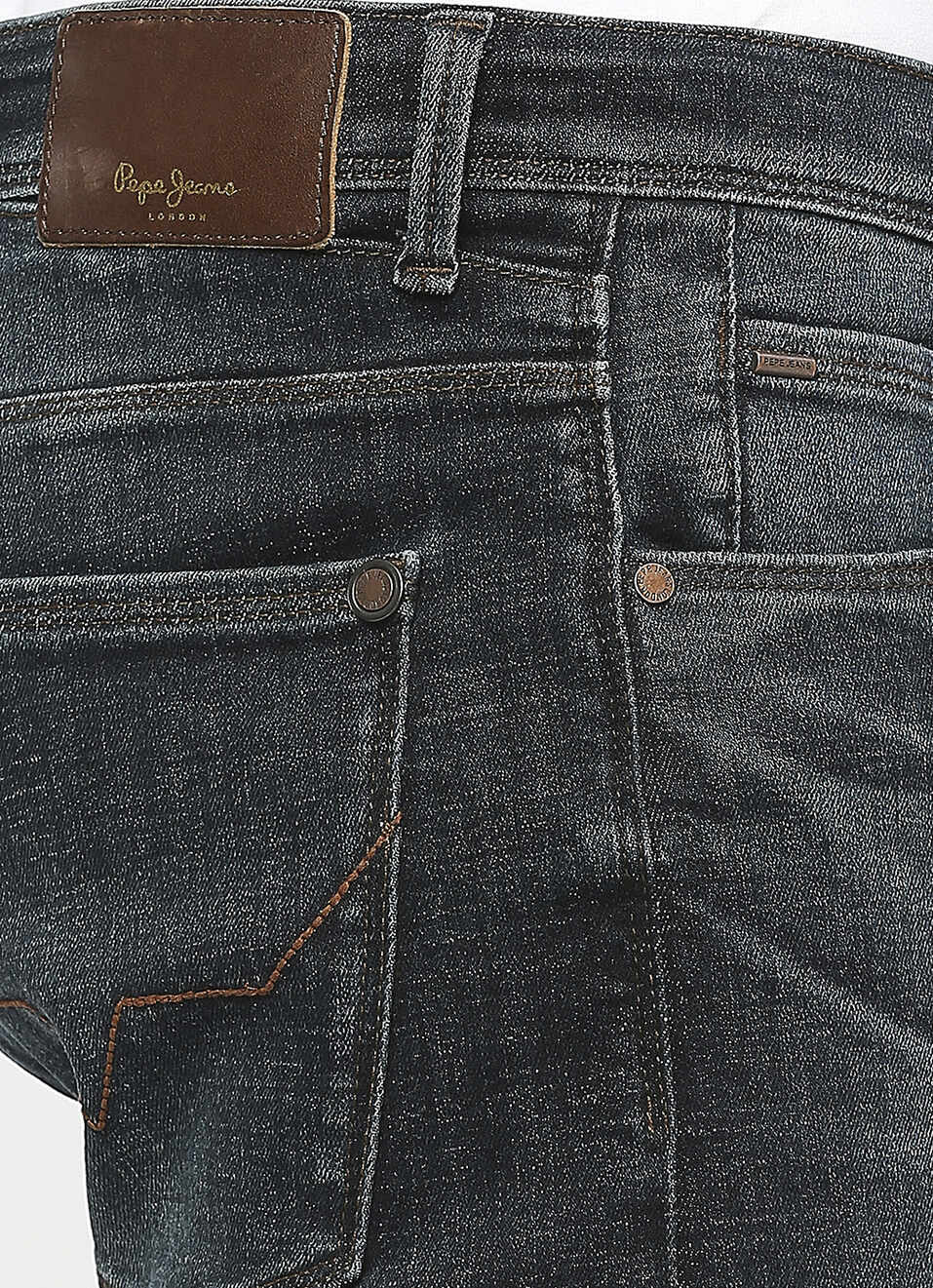 Vapour Blue Powerflex Mid Rise Slim Fit Jeans, , large image number 4