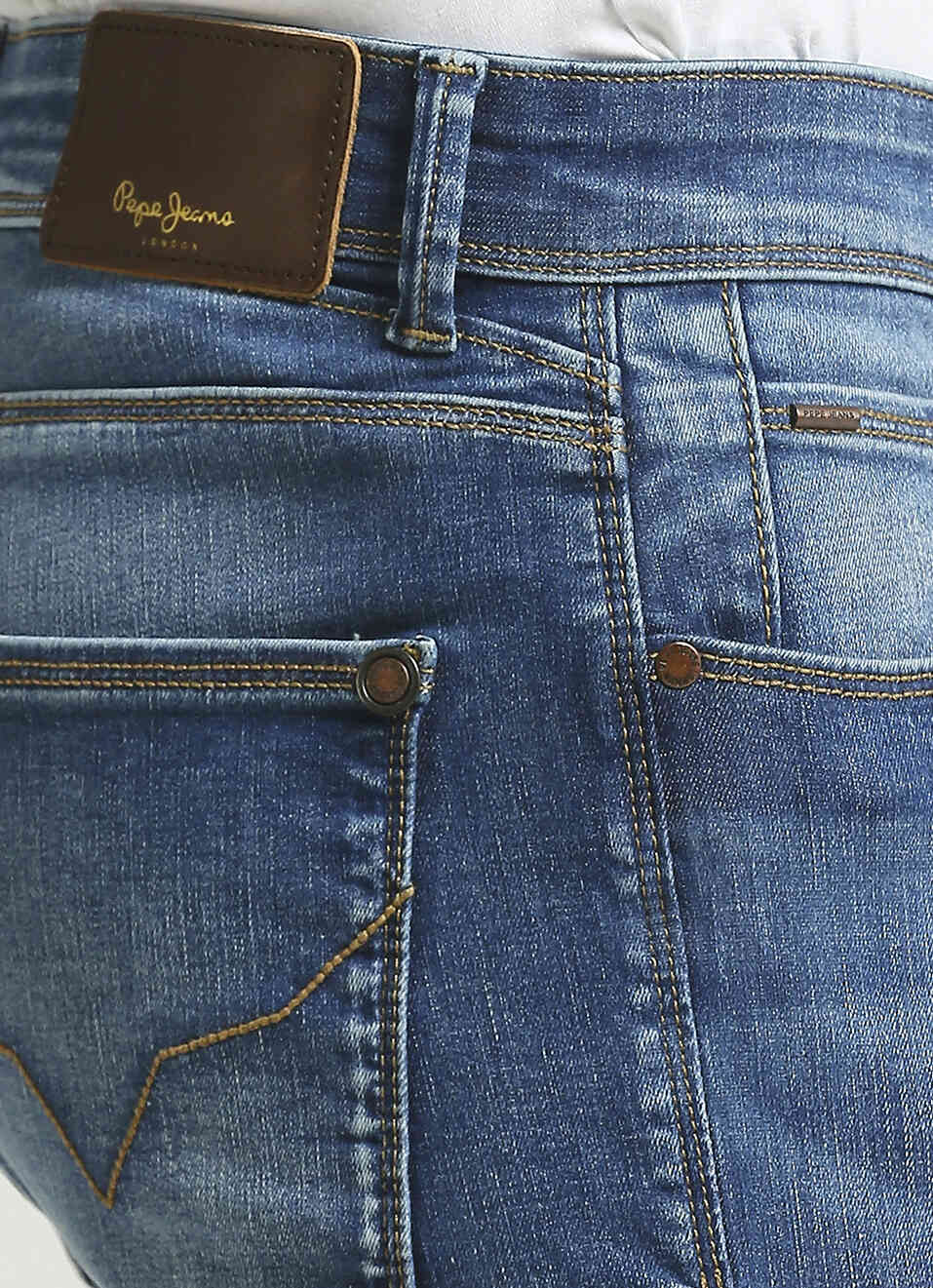 Vapour Blue Mid Rise Slim Fit Powerflex Jeans, , large image number 4