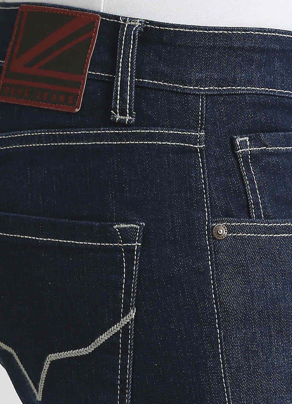 Vapour Dark Blue Low Rise Tapered Jeans, , large image number 4
