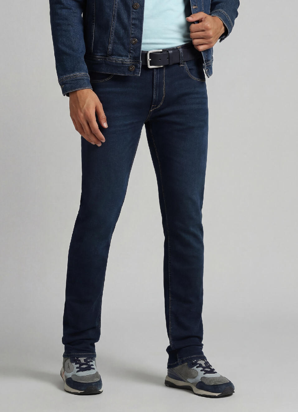 Vapour Dark Blue Mid Rise Slim Fit Jeans, , large image number 0