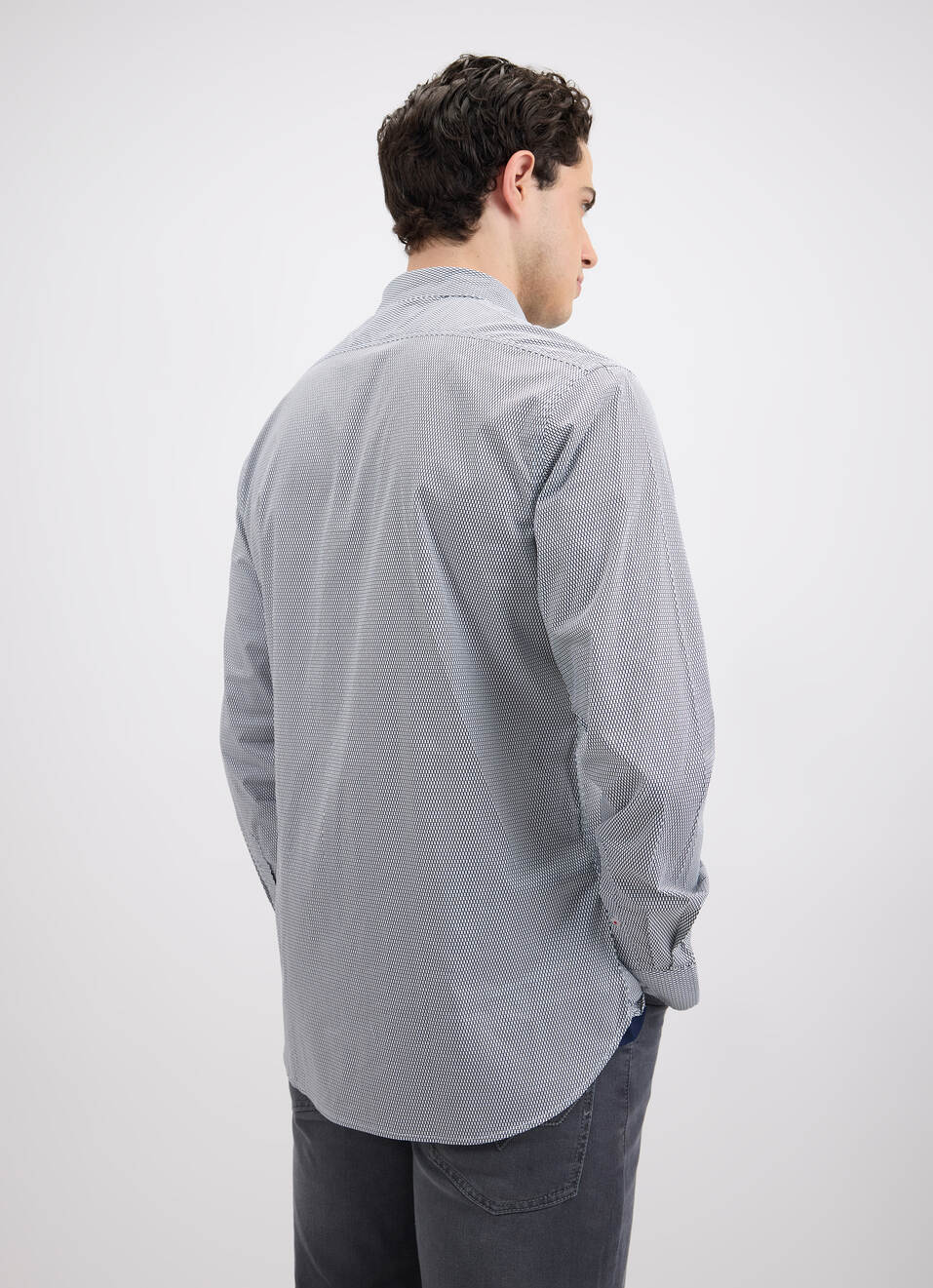 Men White Check Full Sleeve Shirt, , large image number 2