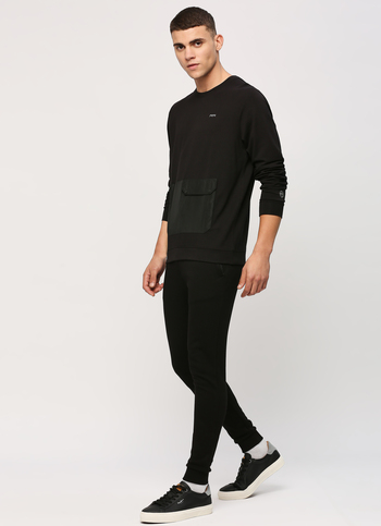 Black Long Sleeve Stretch Sweatshirt