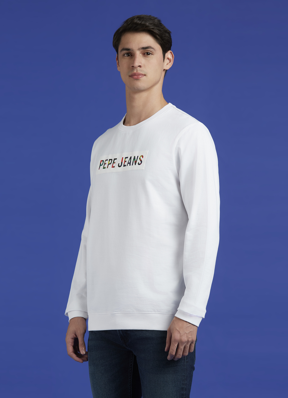 White Crew Neck Full Sleeve Sweatshirt, , large image number 3