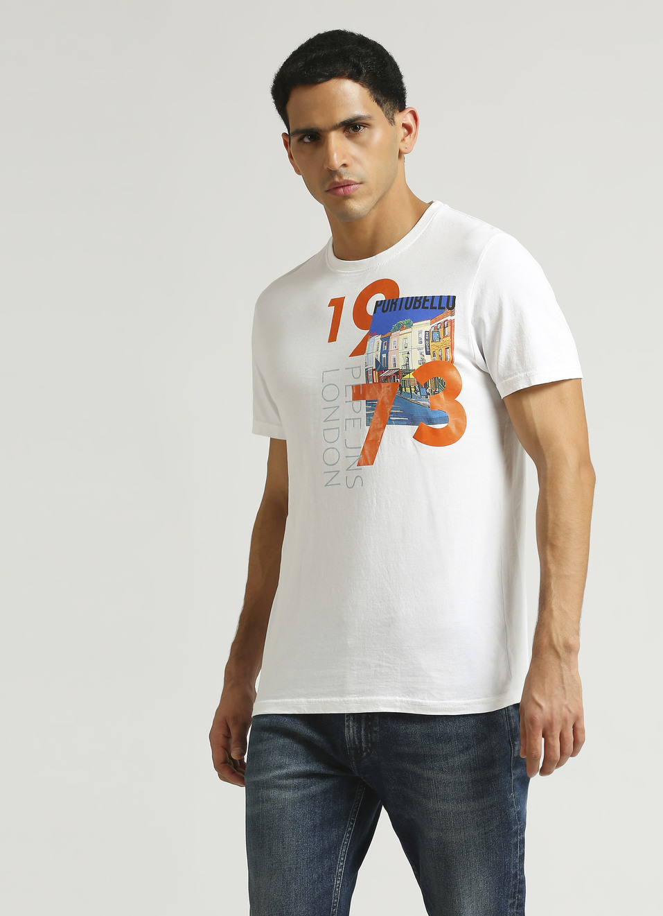 White Photographic Print Short Sleeve T-shirt, , large image number 3