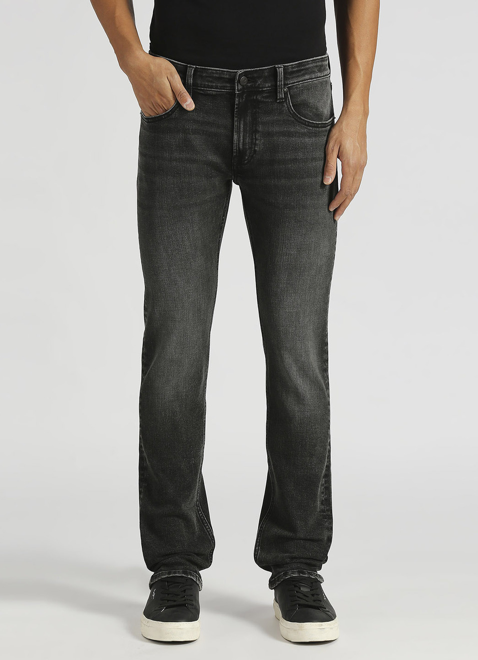 Vapour Black Mid Rise Slim Fit Jeans, , large image number 2