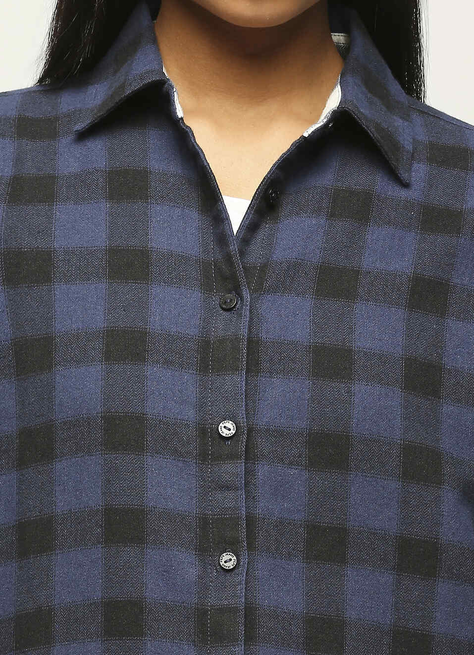 Navy Checks Colour Block Long Sleeve Shirt, , large image number 4