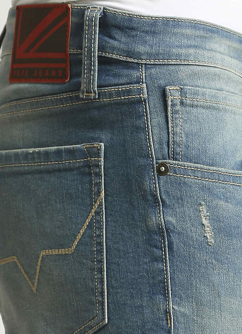 Chinox Distressed Blue Mid Rise Ankle Jeans, , large image number 4
