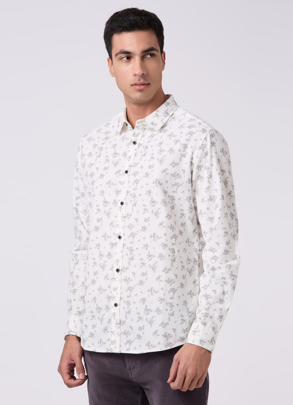 Men Off White Printed Shirt, , large image number 3
