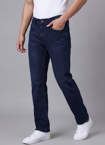 Men Blue Mid Rise Straight Fit Jeans