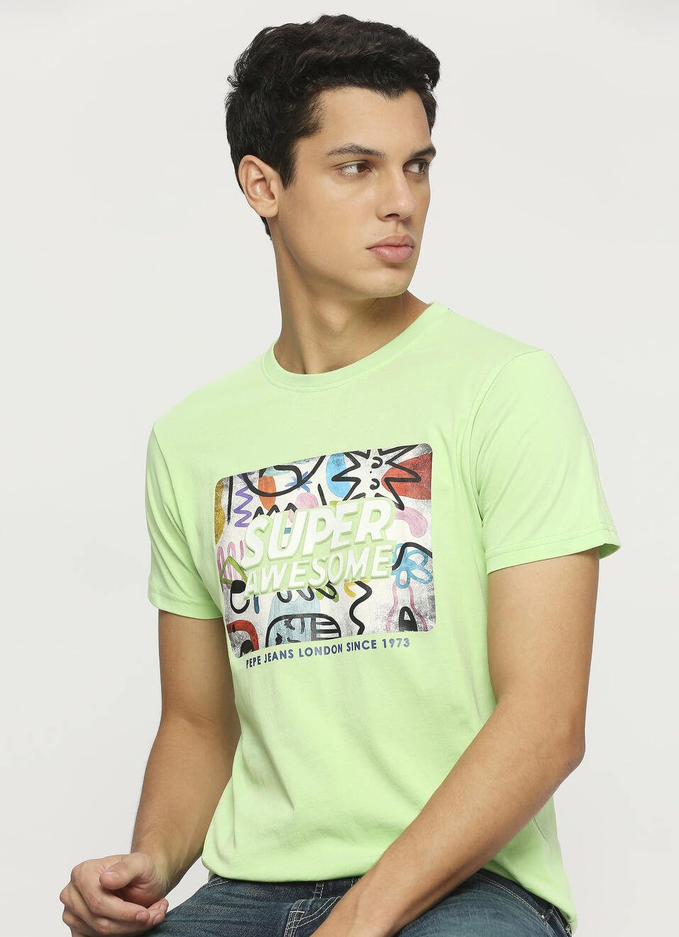 Green Doodle Graphics Tee, , large image number 0