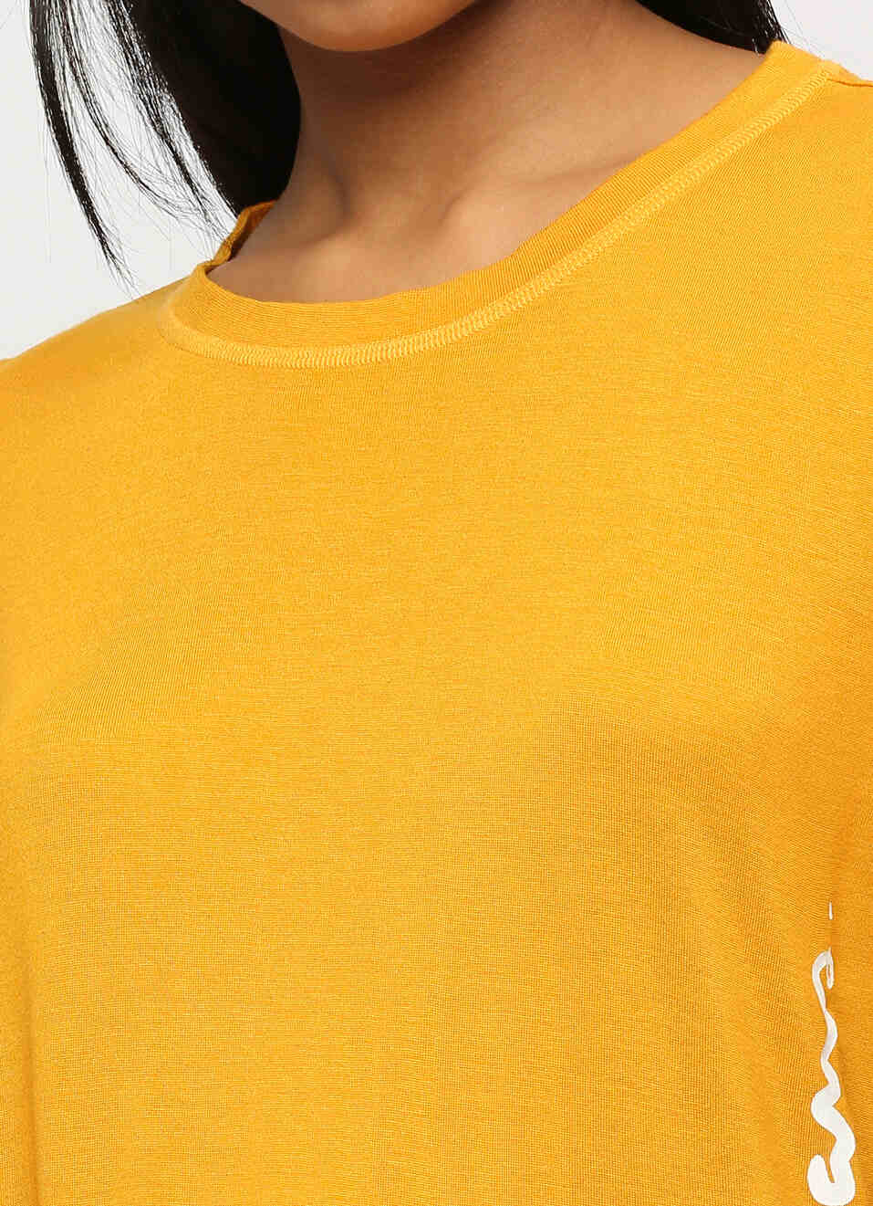 Yellow Vertical Logo Print T-shirt, , large image number 4
