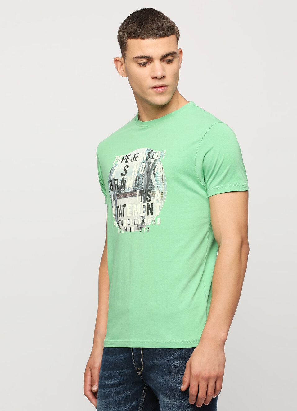 Green Printed Short Sleeve Tee, , large image number 3
