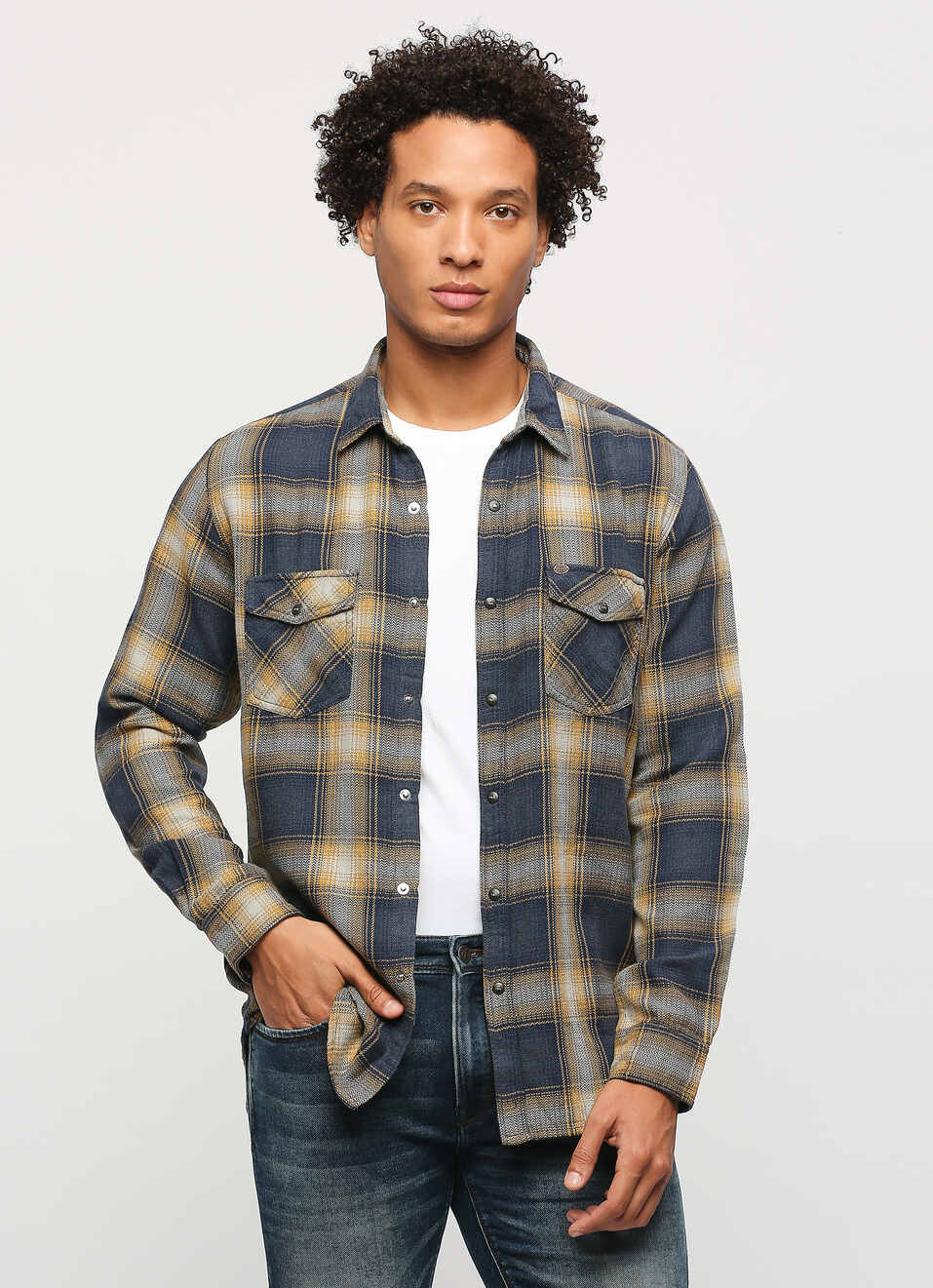 Brown Checks Long Sleeve Shirt, , large image number 0