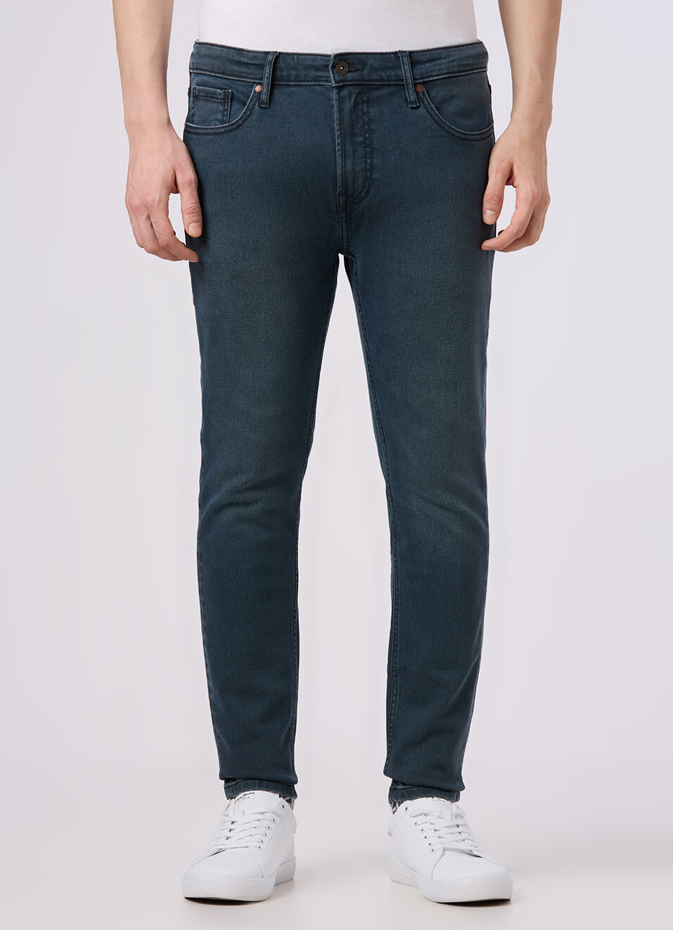 Men Blue Skinny Fit Ankle-length Stretchable Jeans, , large image number 2