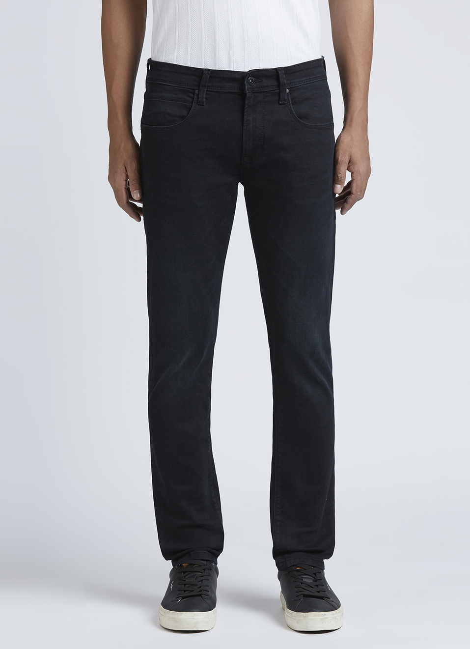 Danial Black Low Rise Tapered Jeans, , large image number 2