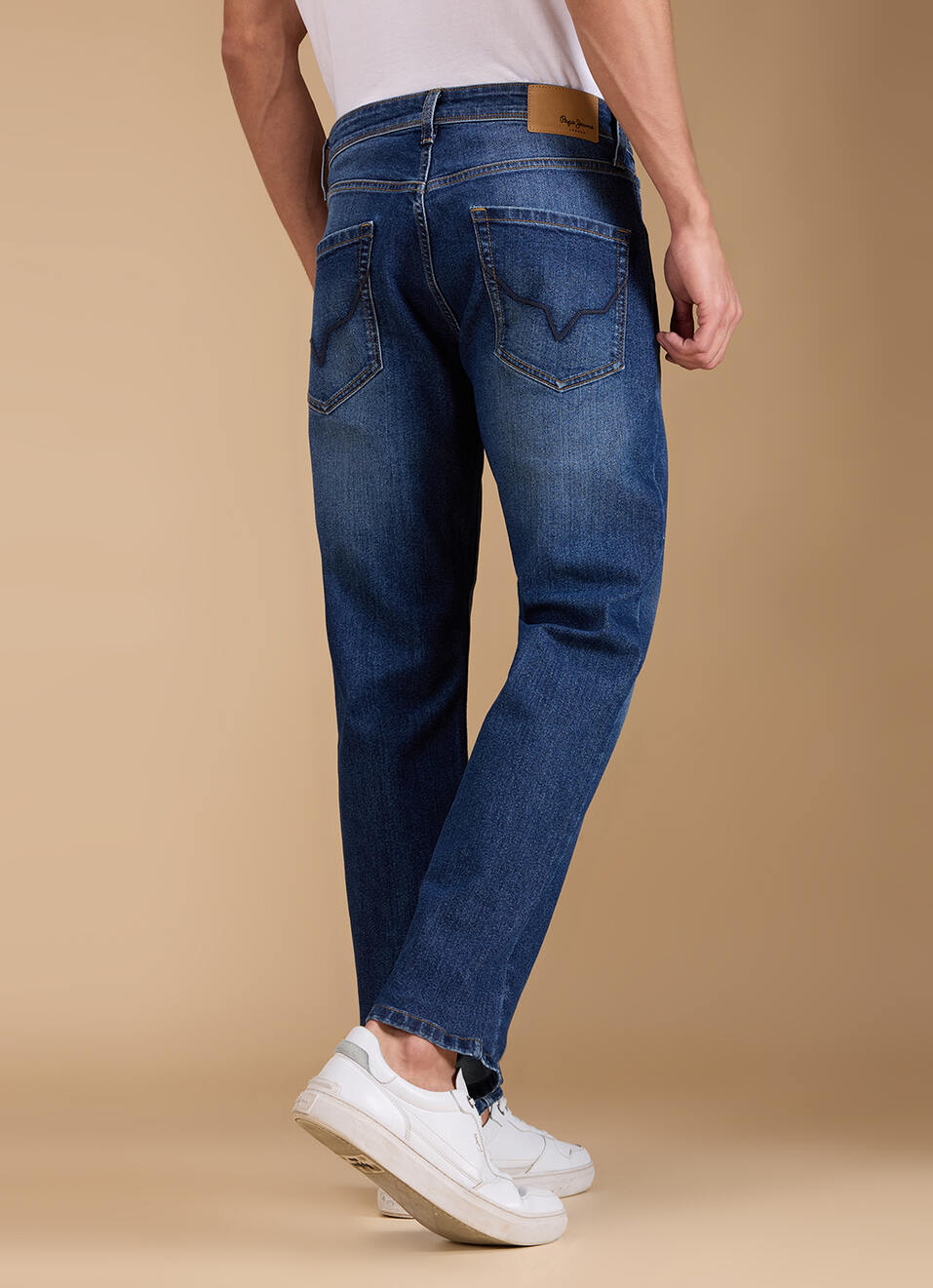 Men Blue Mid Rise Straight Fit Jeans, , large image number 3