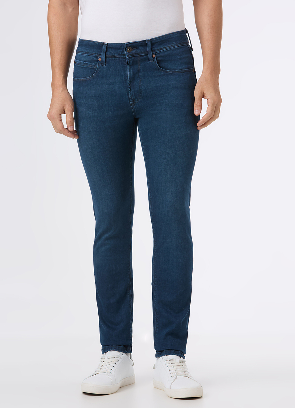 Men Green Mid Rise Slim Fit Powerflex Jeans, , large image number 6