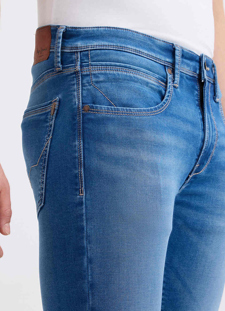 Men Blue Mid Rise Tapered Gymindigo Jogger Like Jeans, , large image number 4