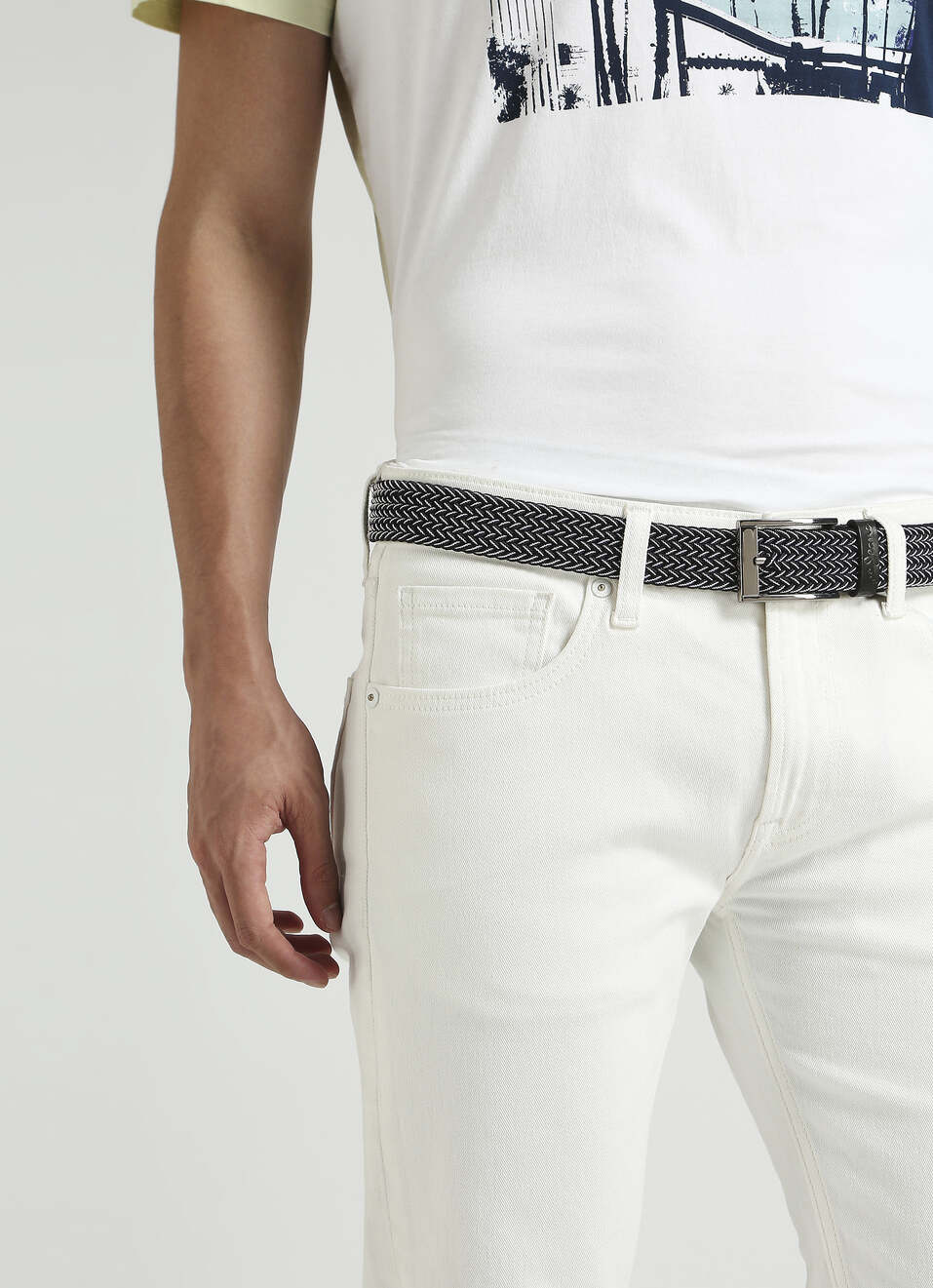 Black Elasticated Webbing Belt, , large image number 4