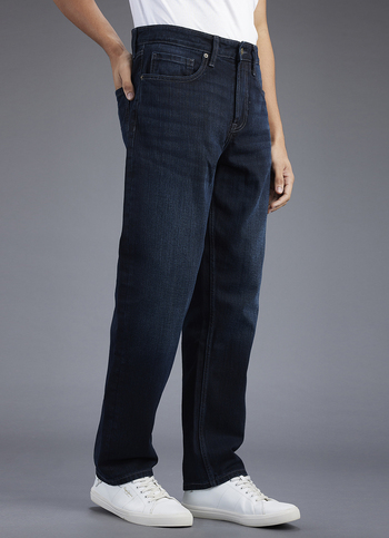 Men Blue Medium Used Relaxed Fit Mid Rise Jeans
