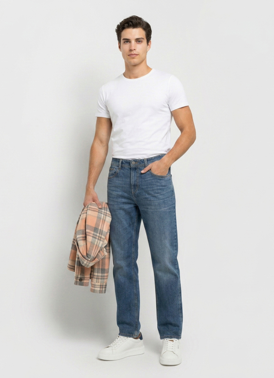 Men Blue Baggy Fit Mid Rise Jeans, , large image number 1
