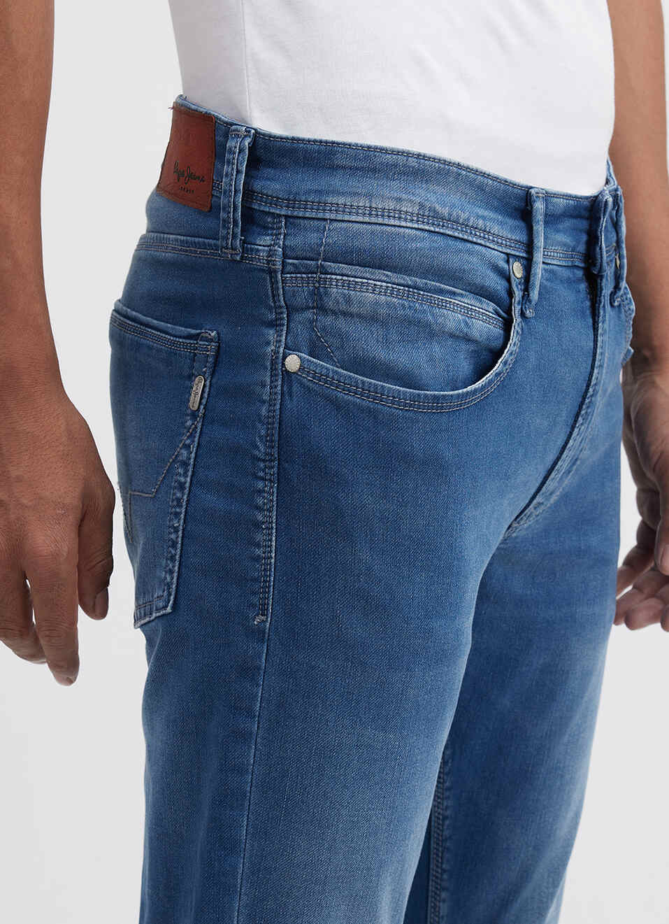 Men Blue Mid Rise Tapered Gymindigo Jogger Like Jeans, , large image number 4