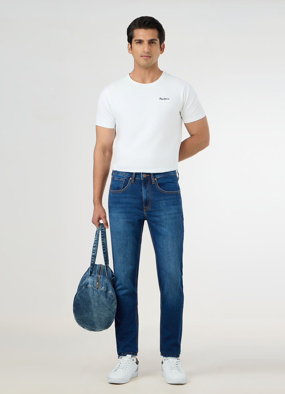 Men Blue Mid Rise Slim Fit Jeans, , large image number 1