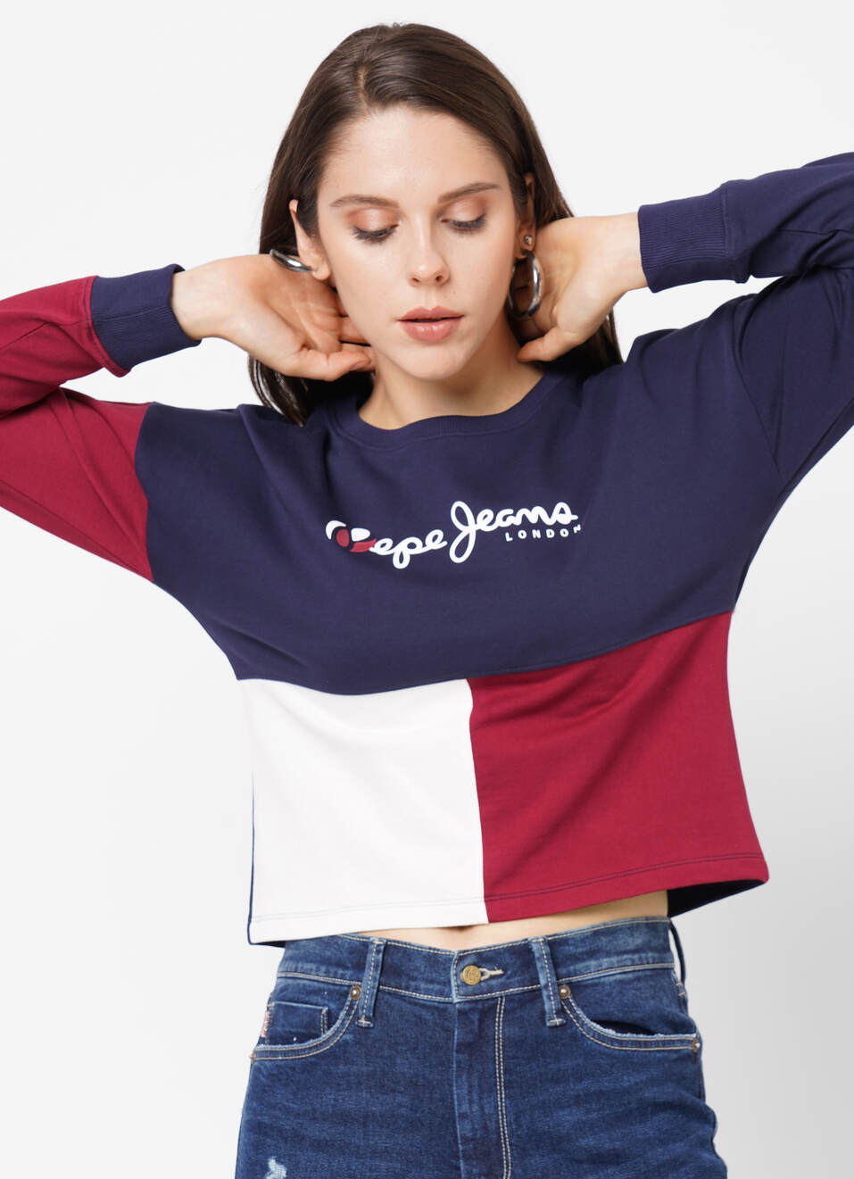 Flora Colour Block Sweatshirt, , large image number 0