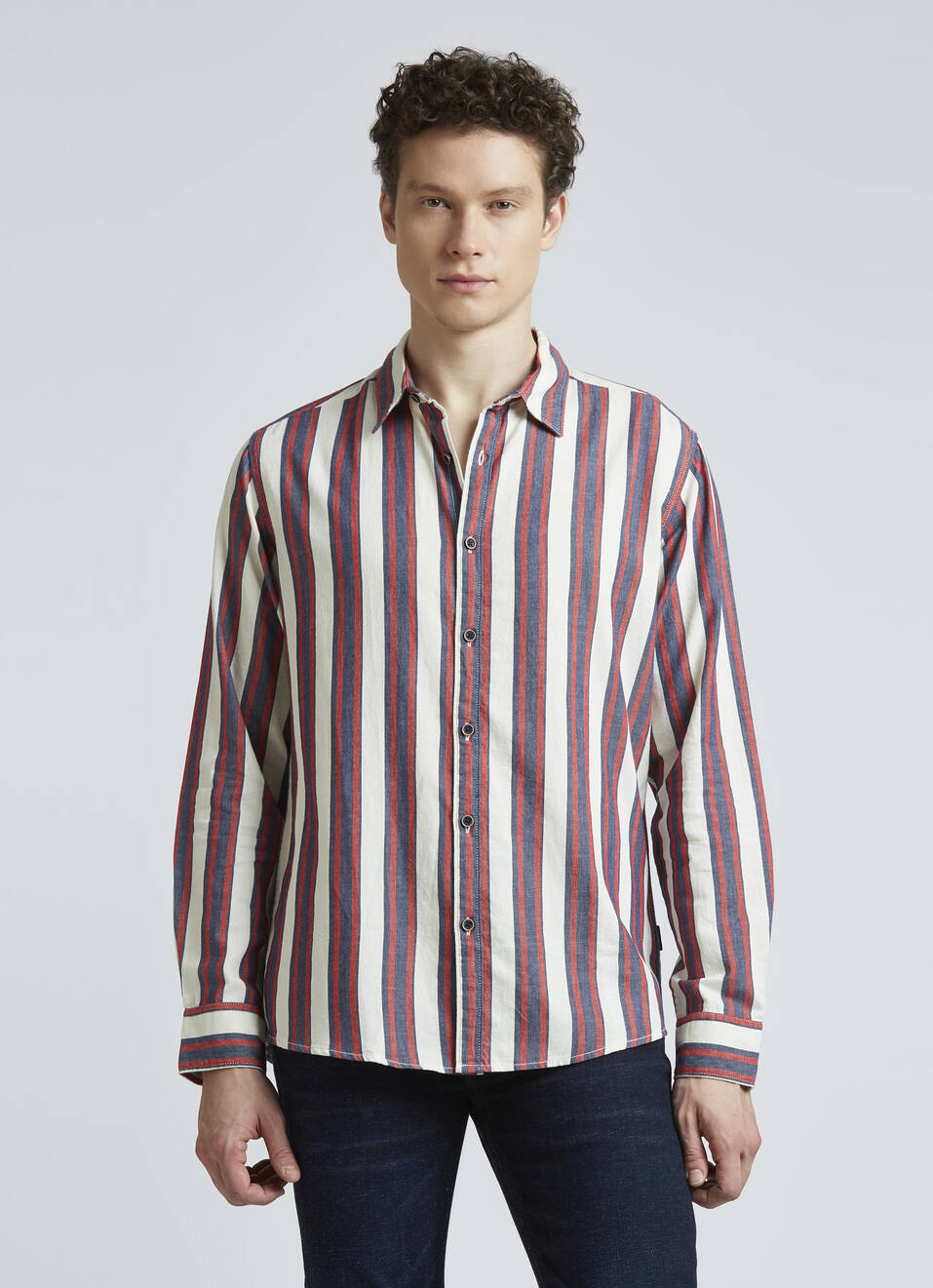 Red Stripes Full Sleeve Shirt, , large image number 1