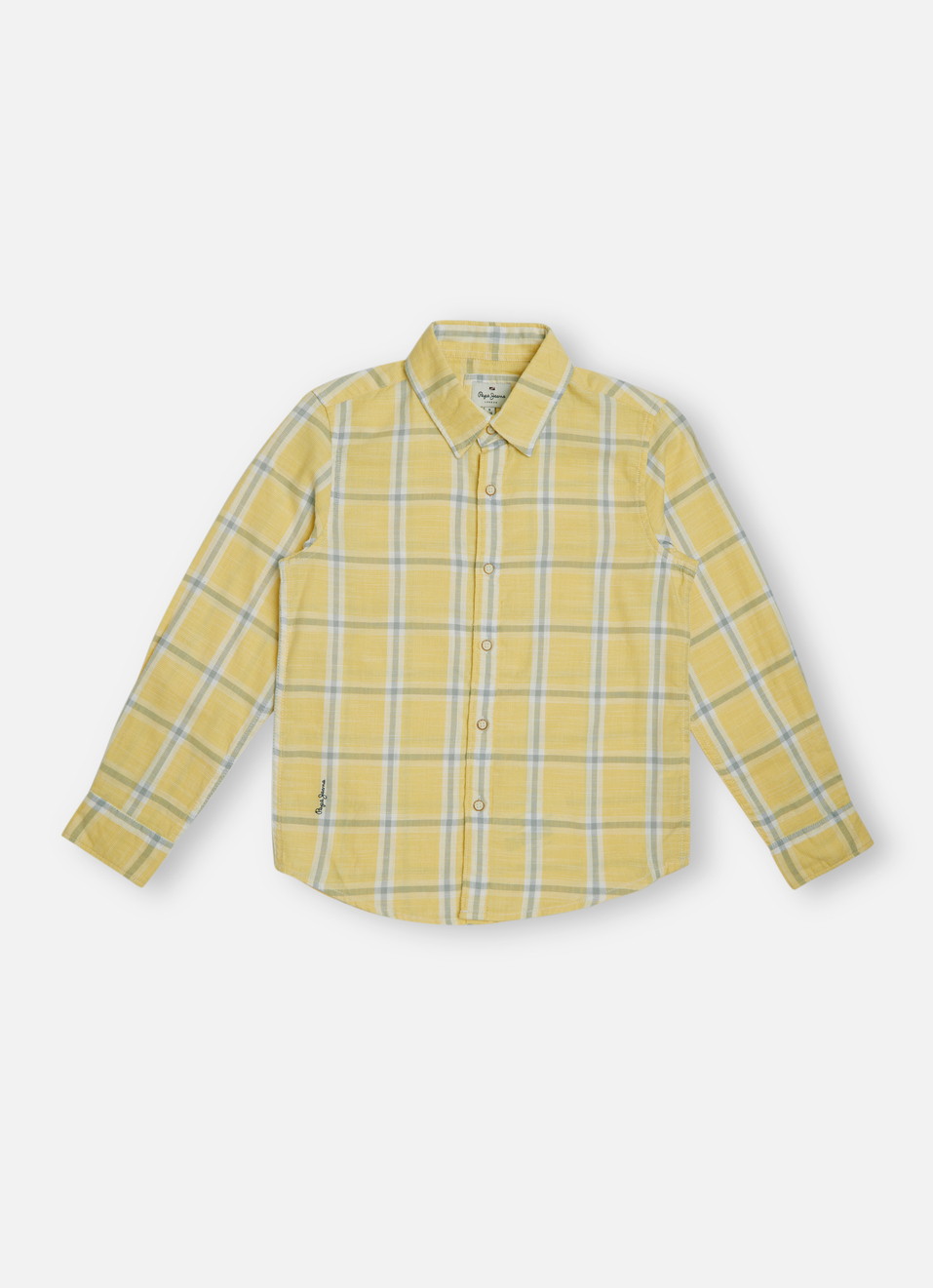 Boys Yellow Check Full Sleeve Shirt, , large image number 0