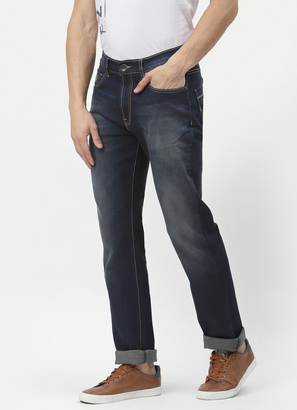 Holborne Regular Fit Mid Waist Straight Leg Jeans, , large image number 3