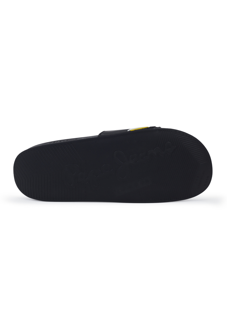 Men Black Slides With Arch Fit Footbed & Bold Branding, , large image number 6