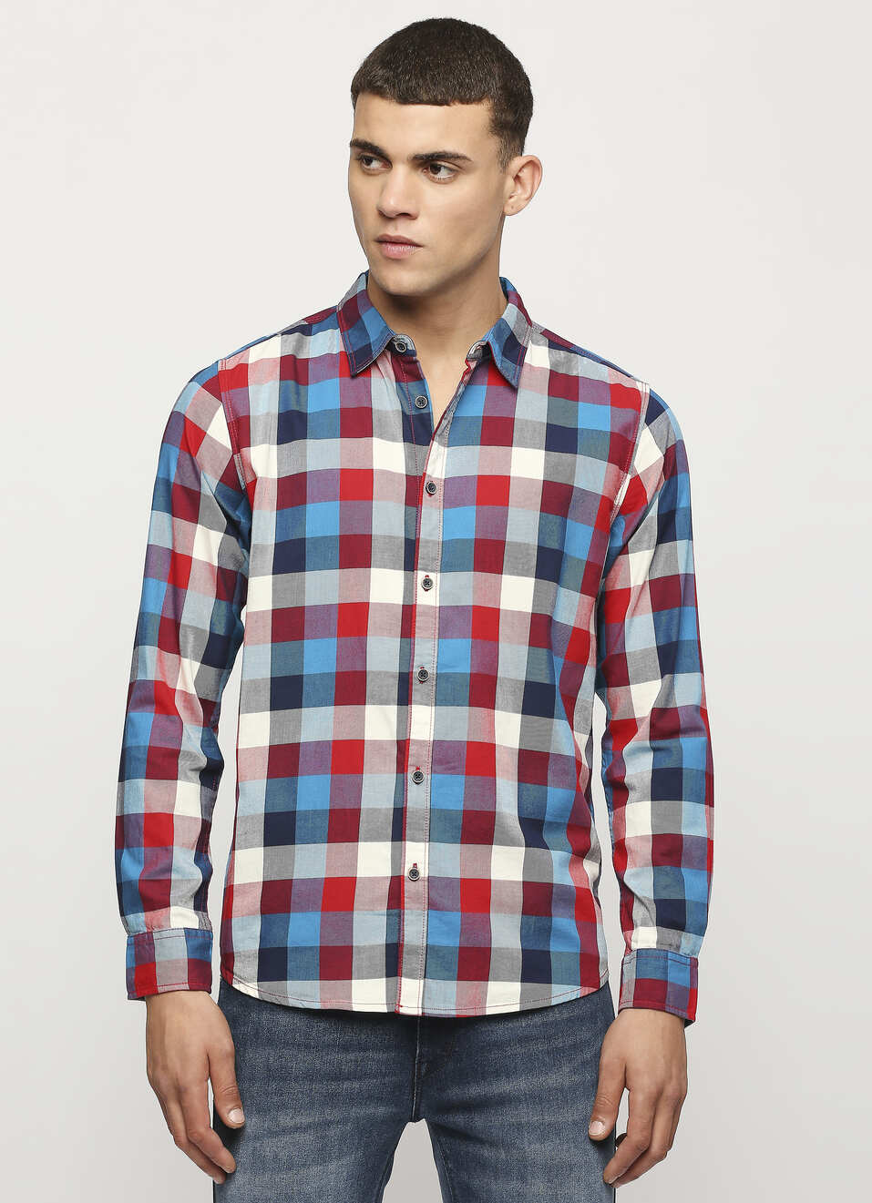 Blue Checks Long Sleeve Shirt, , large image number 1