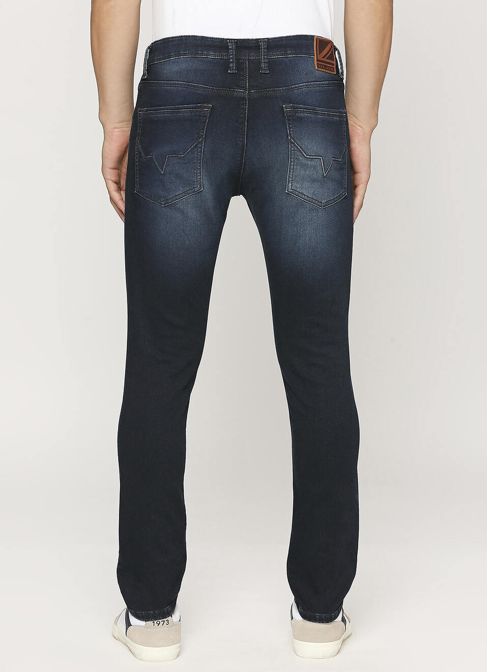 Vapour Blue Low Rise Slim Fit Tapered Jeans, , large image number 3