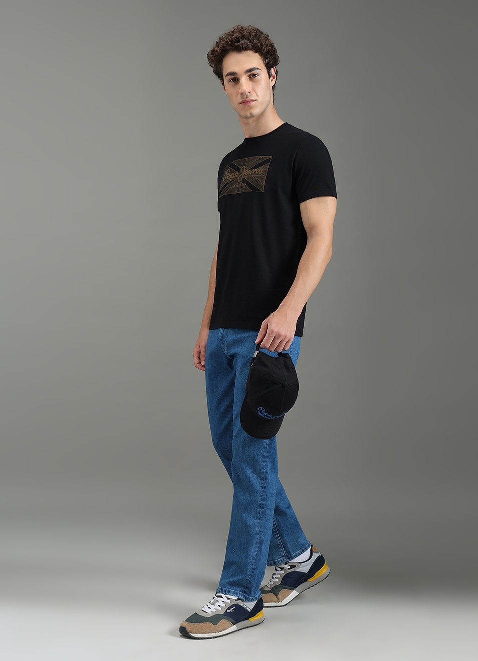 Men Black Slim Fit Graphic T-shirt, , large image number 2