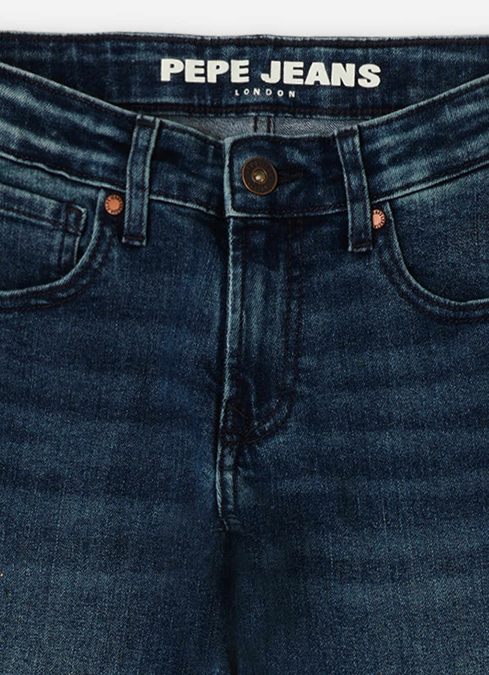 Boys Rivet Blue Mid Waist Straignt Jeans, , large image number 2