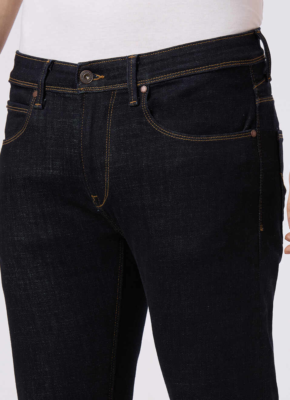 Men Raw Mid Rise Slim Fit Powerflex Jeans, , large image number 4