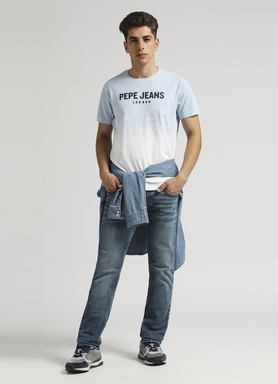 Sea Blue Ombre Short Sleeve T-shirt, , large image number 5