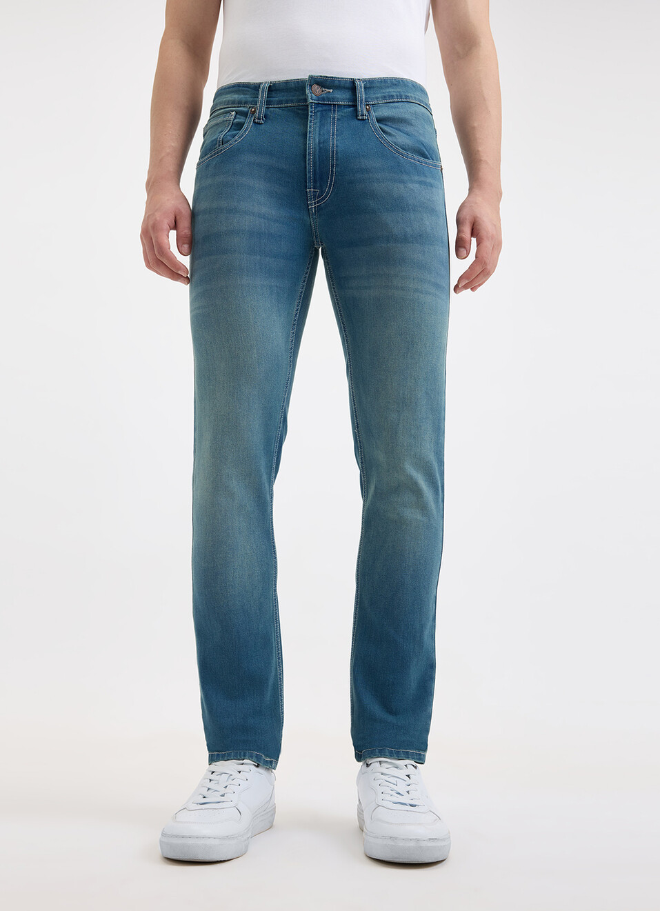 Men Blue Slim Fit Mid Rise Jeans , , large image number 2