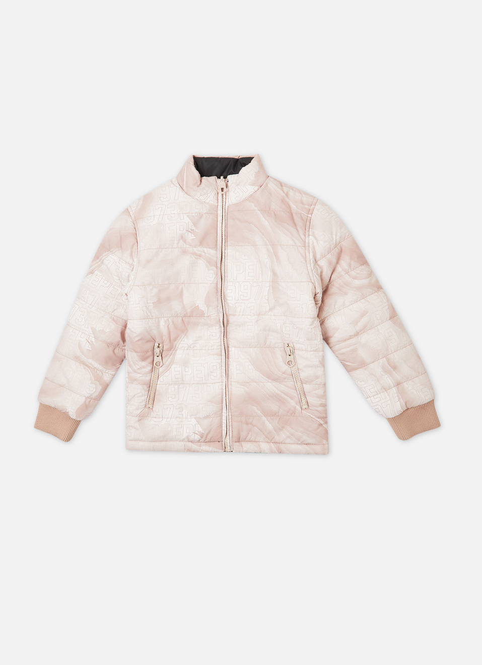 Boys White Printed Full Sleeve Reversible Jacket, , large image number 0
