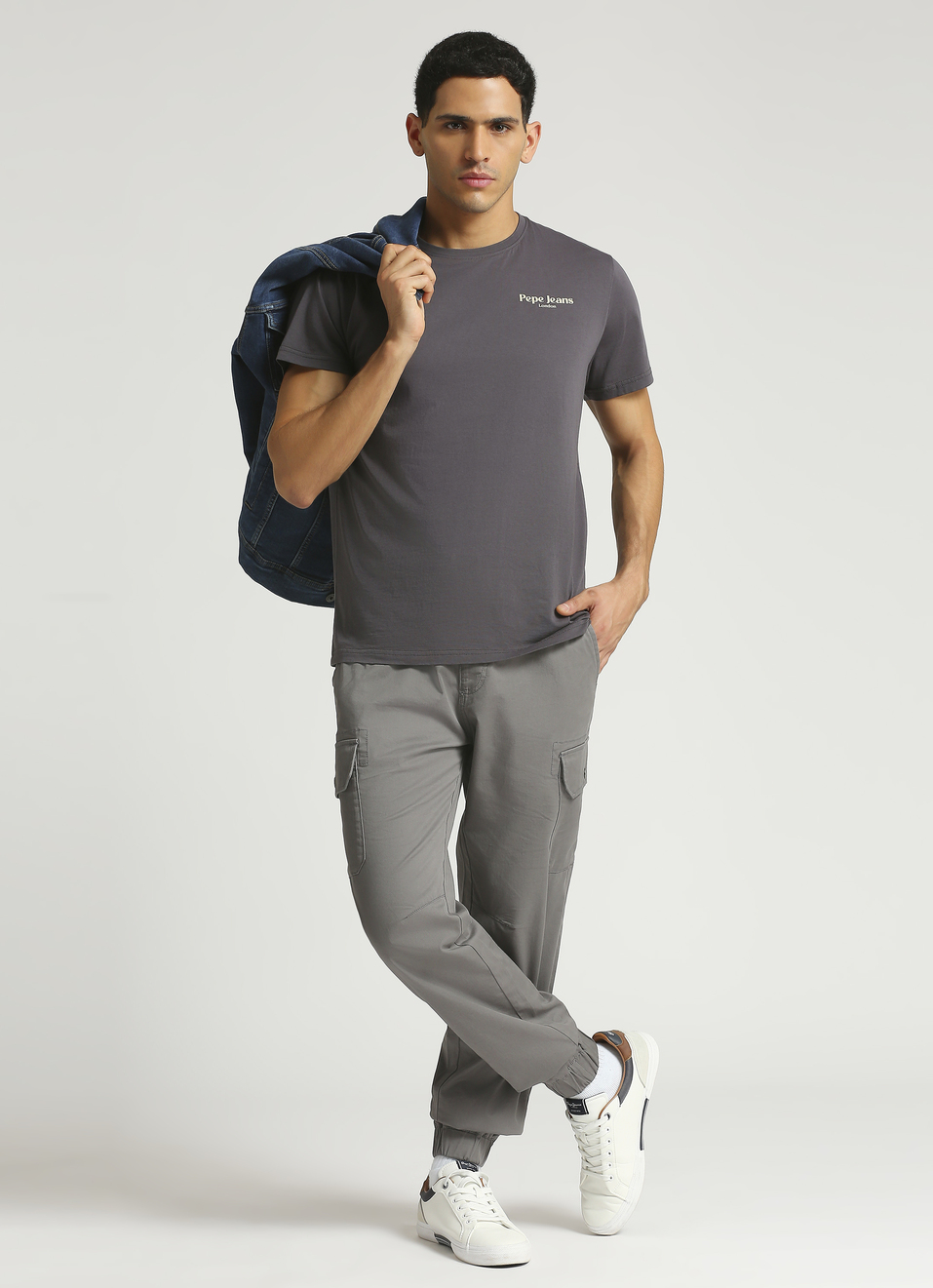 Grey Back Print Short Sleeve T-shirt, , large image number 5