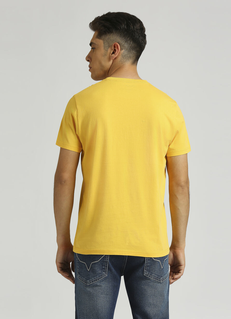 Yellow Graphic Printed Short Sleeve T-shirt, , large image number 1