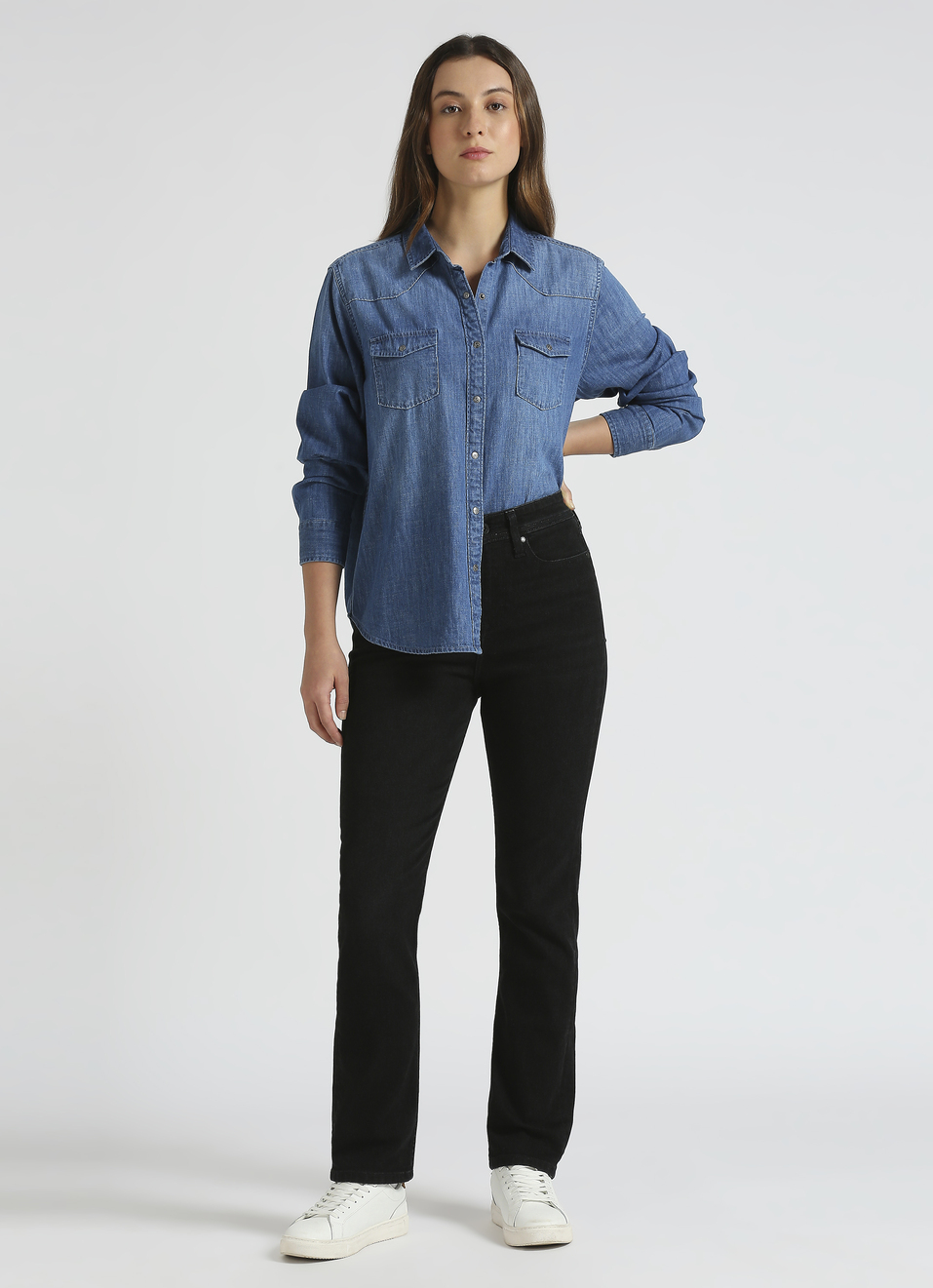 Mary Black Hight Waist Straight Softlex Jeans, , large image number 5